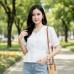 blouse wanita wolfis premium lengan karet puff